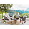 Alaterre Furniture Athens All-Weather Wicker Two-Seat Outdoor Brown Bench with Light Gray Cushions AWWB02BB